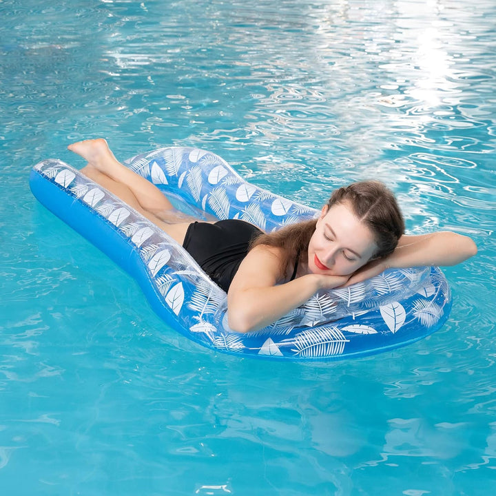 Luftmatratze Pool Hängematte mit Mesh, Aufblasbare Wasserhängematte Luftmatratze mit Netz und Kopfst
