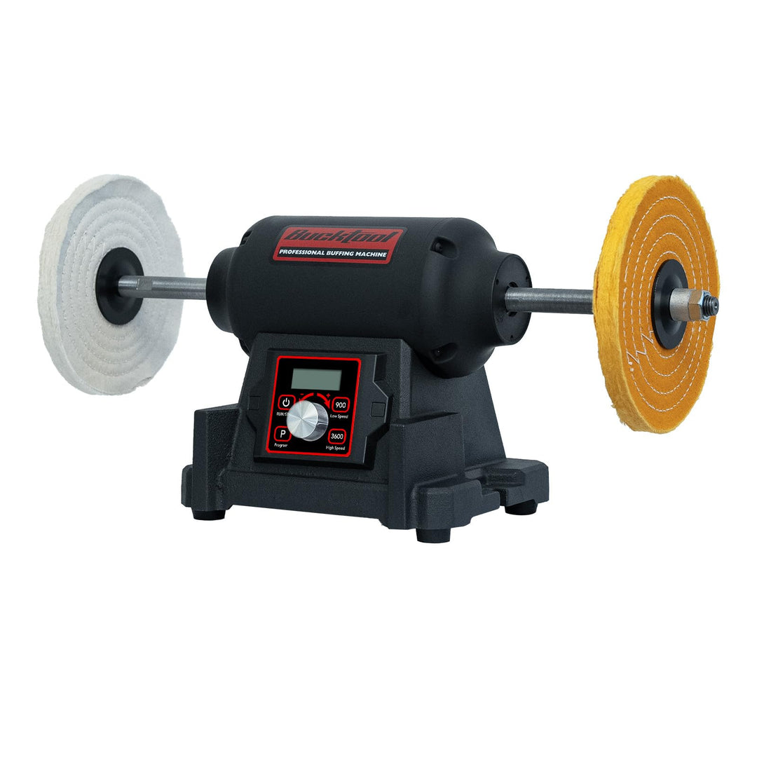BUCKTOOL 750W Tischpoliermaschine mit VFD-Motor, 200-mm-Tischpolierkopf mit variabler Drehzahl, 900–