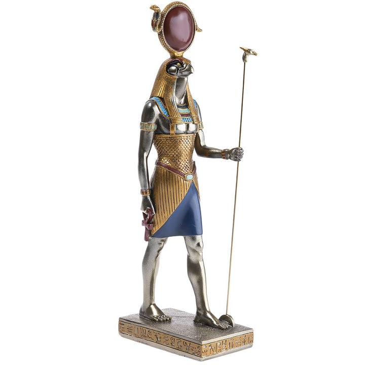 lachineuse Ägyptische Figur Gott RA, Kunstharz Bronze, 33 x 7 x 11,5 cm, Gott Ra