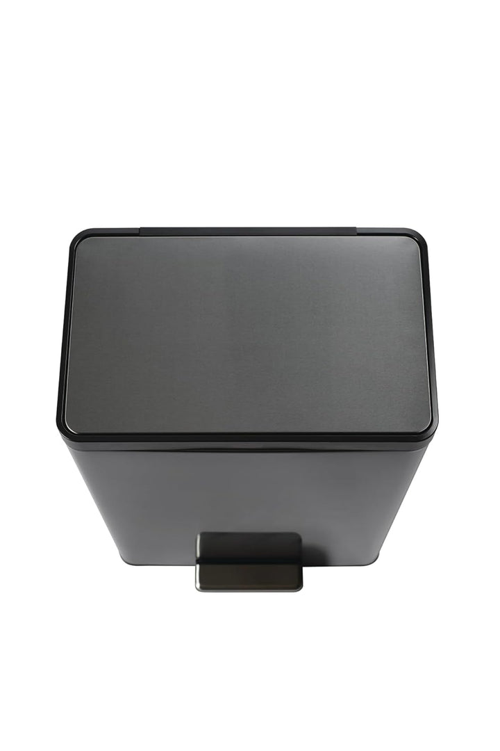 Rubbermaid Edelstahl Metall Step-on Mülleimer für Haus und Küche, anthrazit, 12 Gallonen, 2112520 An