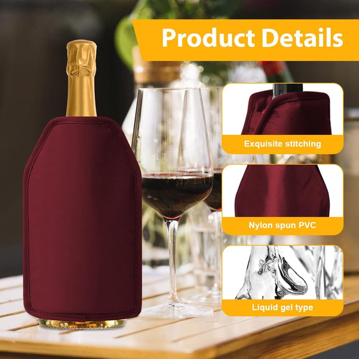Weinkühler Manschette: 2 Pcs Weinflaschenkühler,Extra lange Kühlung,Wasserabweisendes Nylon,Weinmans
