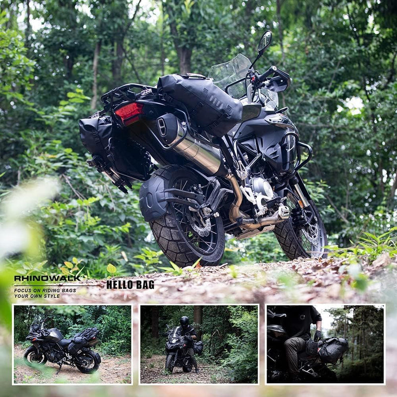 Rhinowalk Motorrad Satteltasche 28L (14L*2) Wasserdicht Motor Seitentasche Gepäcktasche Hecktasche H