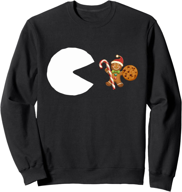 Christmas Snowball Eats Candy Cane Gingerbread Cookie Sweatshirt