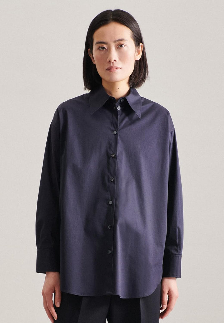 Seidensticker Damen Bluse - Fashion Bluse - Regular Fit - tailliert - Hemd Blusen Kragen - Bügelleic
