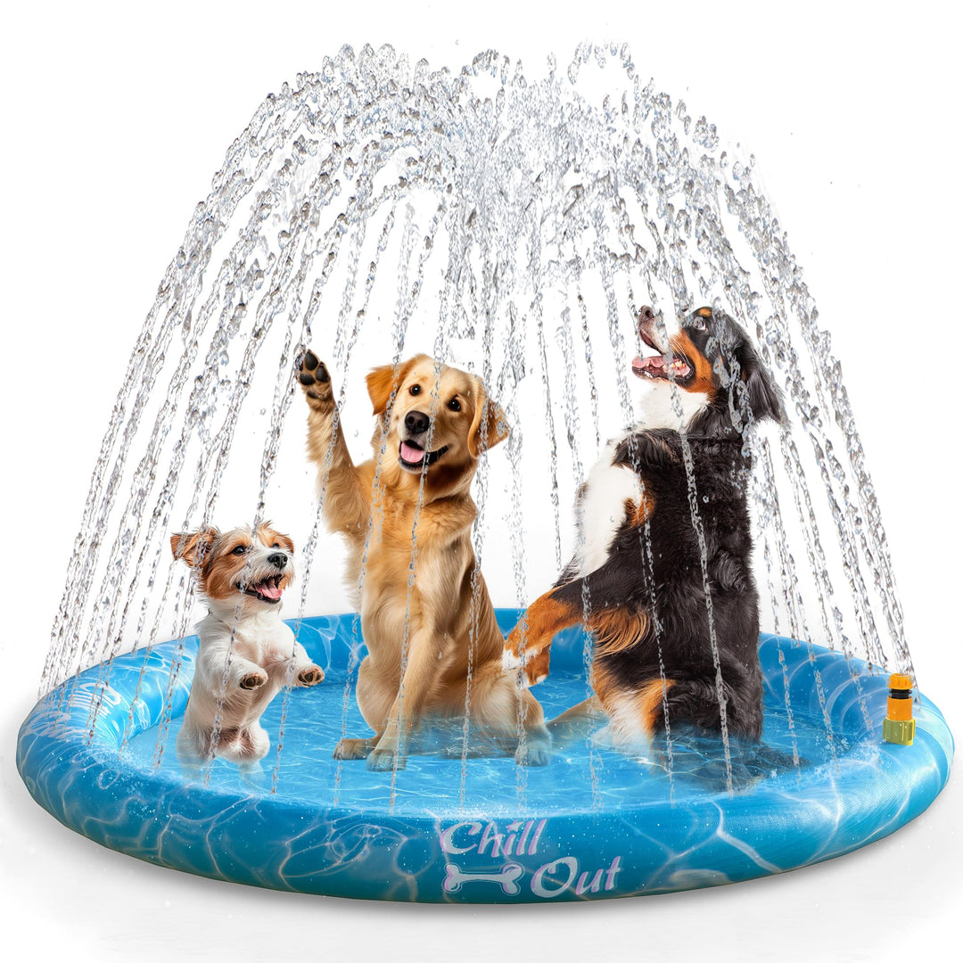 ALL FOR PAWS Hund Sprinkler Wasserpad Matte, Kühlende Spritzwasser Spielzeug Für Hunde Im Freien, ru