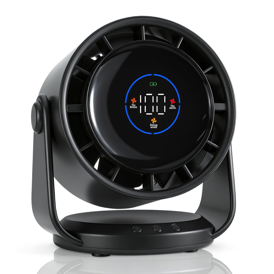 Wiederaufladbarer Tischventilator,Tragbarer Ultraleiser Kleiner Personalventilator mit Akku,105° Ver