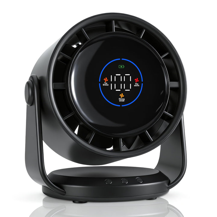Wiederaufladbarer Tischventilator,Tragbarer Ultraleiser Kleiner Personalventilator mit Akku,105° Ver