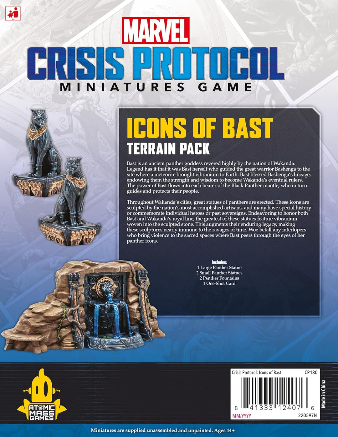 Atomic Mass Games, Marvel: Crisis Protocol – Ikonen von Bast, Geländeset-Erweiterung, Tabletop, 2 Sp