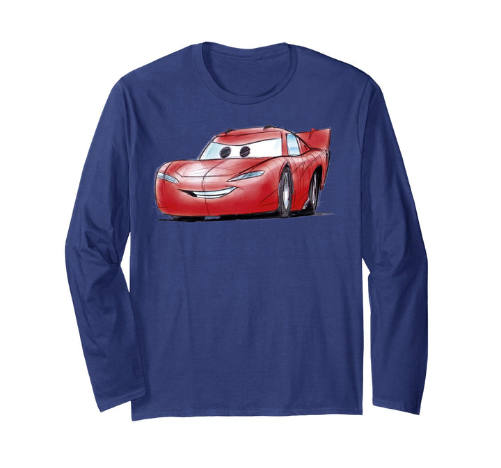 Disney Pixar Cars Lightning McQueen Sketch Portrait Langarmshirt