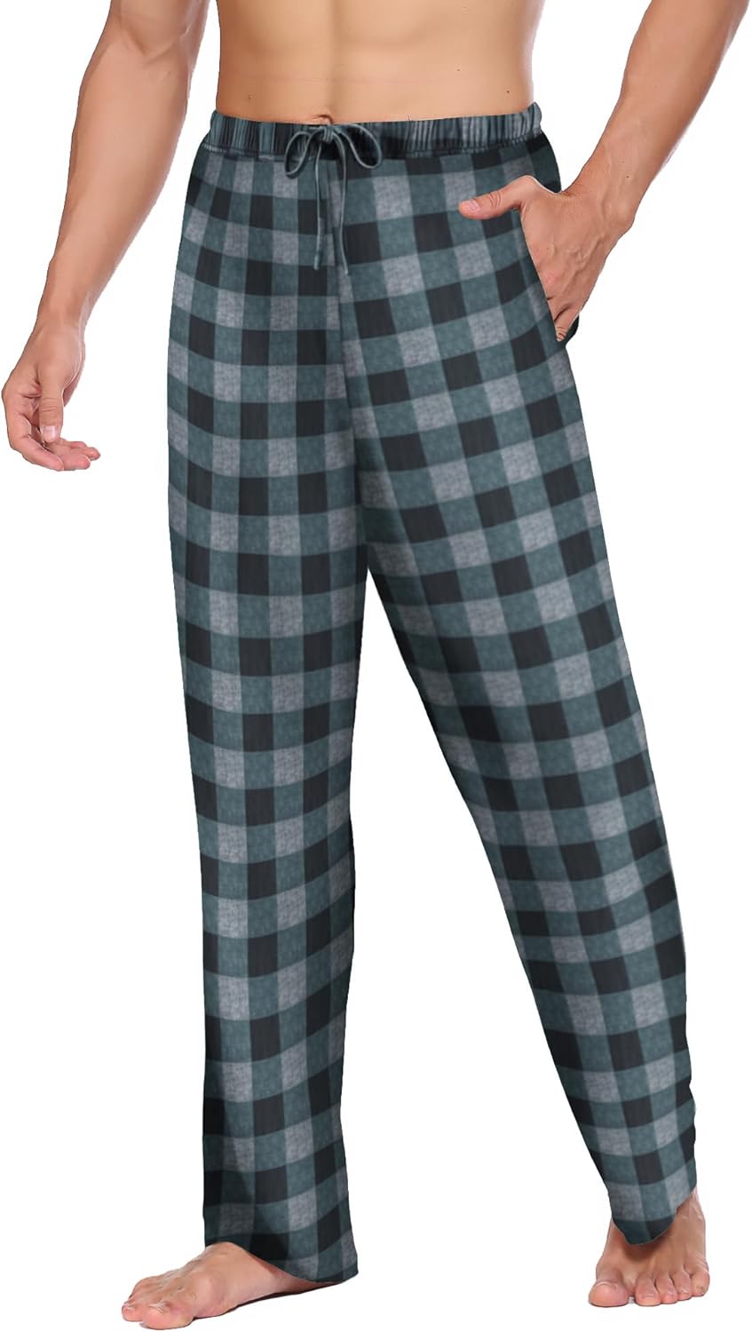 Ekouaer Pyjama Hose Herren Kariert Schlafanzughosen Lang Hosen Männer Schlafhose Loungewear und Nach
