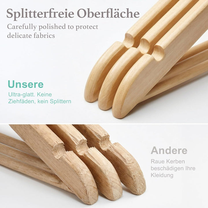 HOUSE DAY Kleiderbügel Holz 30er Set, Hochwertige Holz kleiderbügel Natur | Belastbare Garderobenbüg