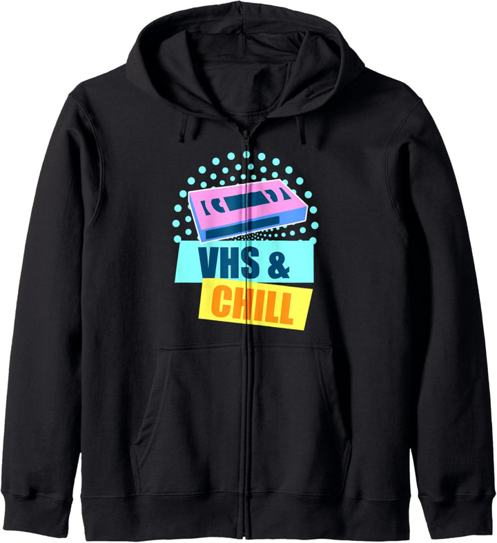 90er Jahre Outfit - Kassette VHS & Chill - 90s 90er Kapuzenjacke