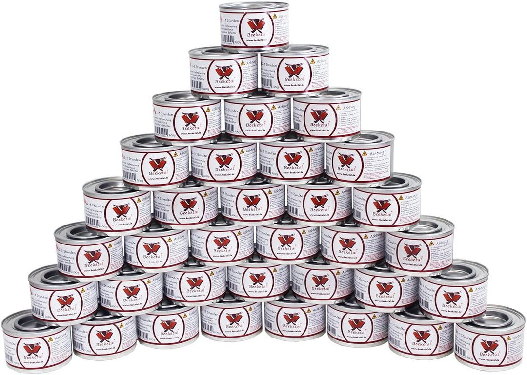 Beeketal Brennpaste - 36 x 200g Sicherheitsbrennpaste Dosen, ca. 2-3 Std. Brenndauer pro Dose, saube