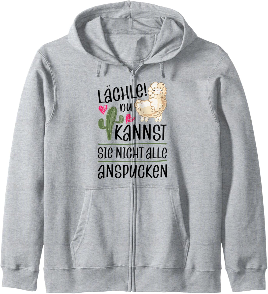 Lächle Du Kannst Sie Nicht Alle Anspucken Grafik Llama Lama Kapuzenjacke