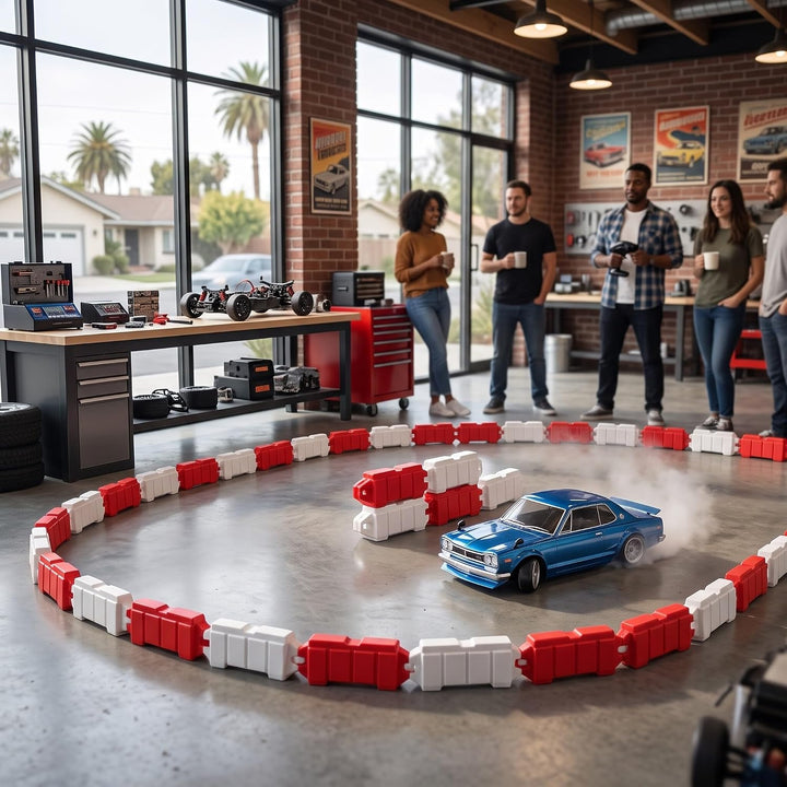 BAFOVY RC Car Racing Barrier, RC Road Barrier für Z Drift Racetrack Dekorativ, Kunststoff, 120 Stück