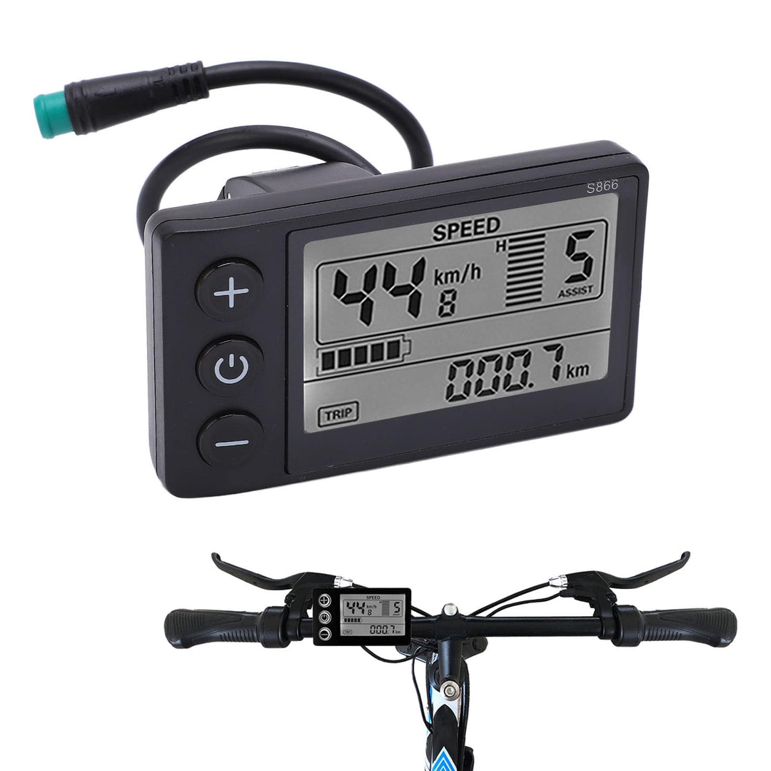 S866 Elektrofahrrad LCD Display, 24 V, 36 V, 48 V, Elektroroller Bedienfeld mit Wasserdichtem Stecke