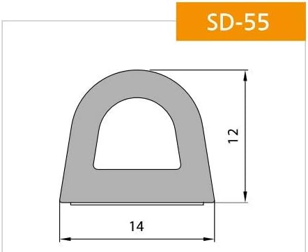 KOTARBAU Dichtungsband Für Türen Fenster D 14 x 12 mm 10 m Schwarz Türdichtung Dichtungsstreifen Fen