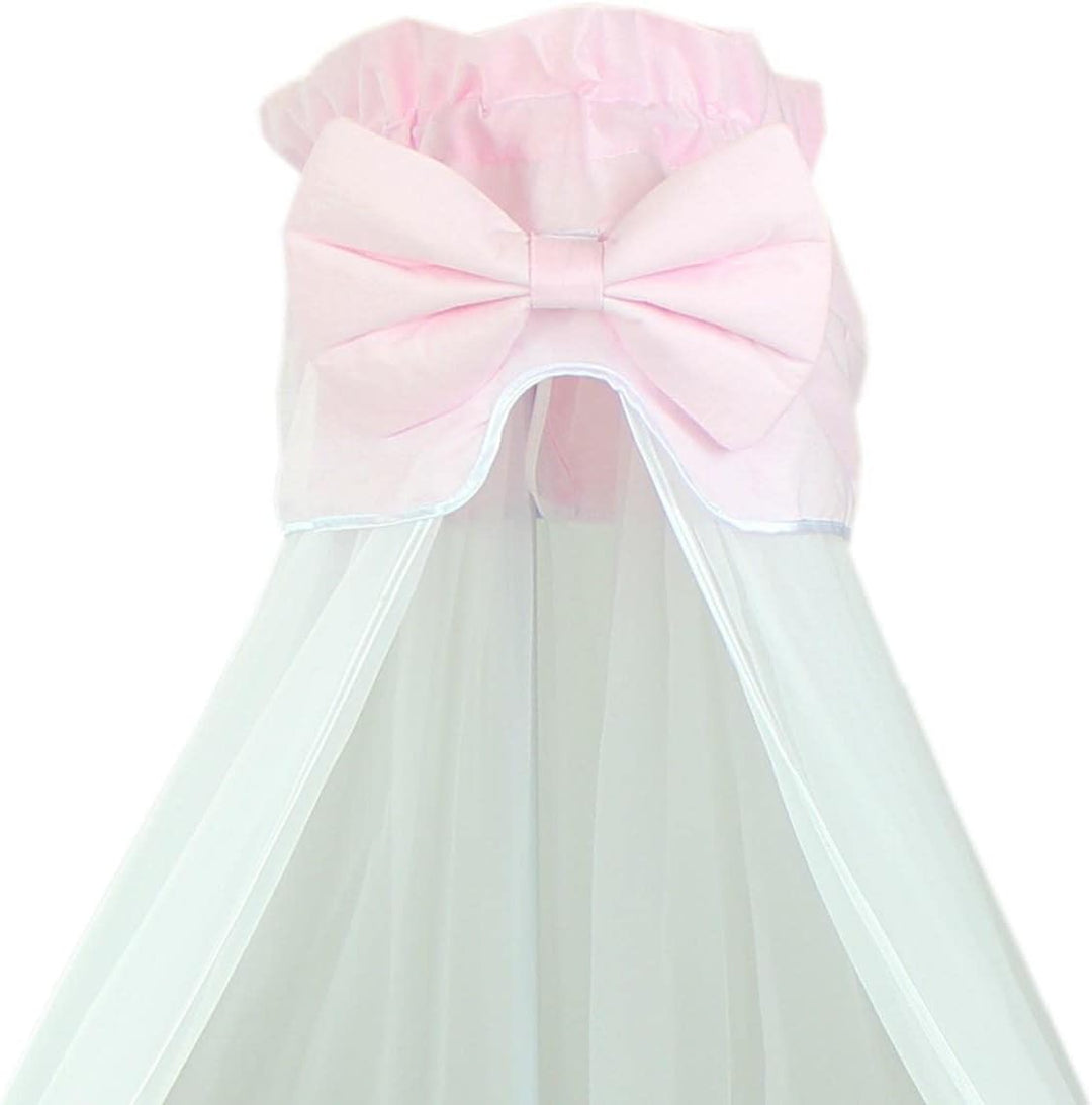 TupTam Babybett Himmel mit Schleife Transparent, Farbe: Rosa, Grösse: ca. 170x240 cm H170 x B240 cm