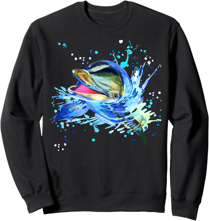 Delphin, handbemalter süsser Delphin Sweatshirt