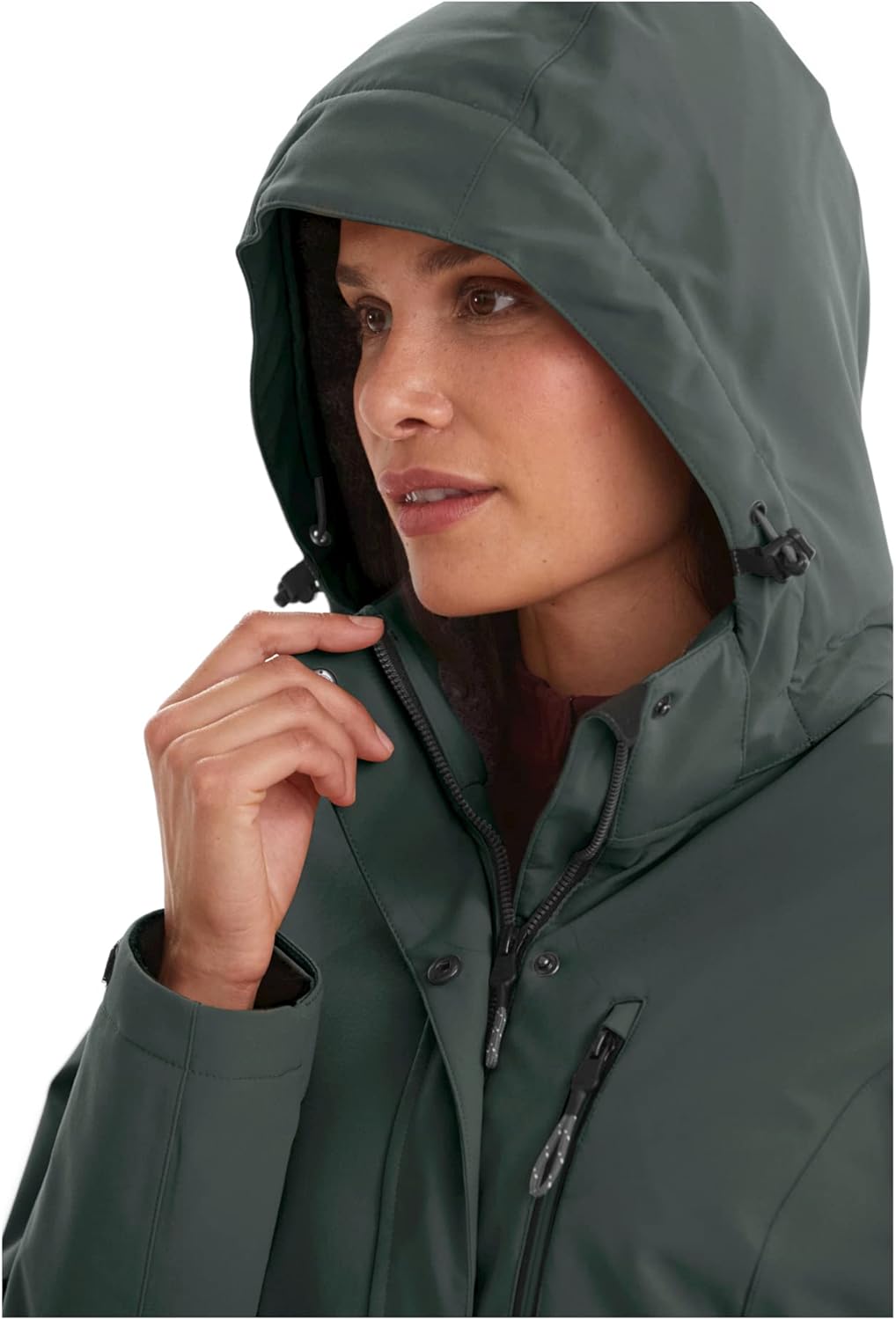Killtec Damen Kow 170 Wmn Jckt Funktionsjacke/Outdoorjacke mit abzippbarer Kapuze 46 dunkel blaugrün