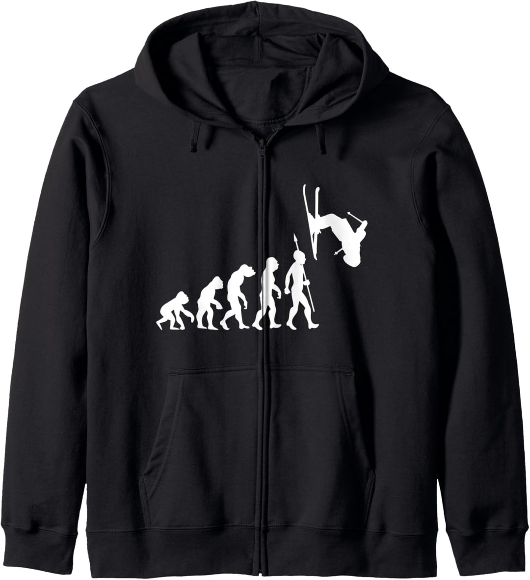 Skifahren Skilaufen Skifahrer Evolution Lustig Apres Ski Kapuzenjacke