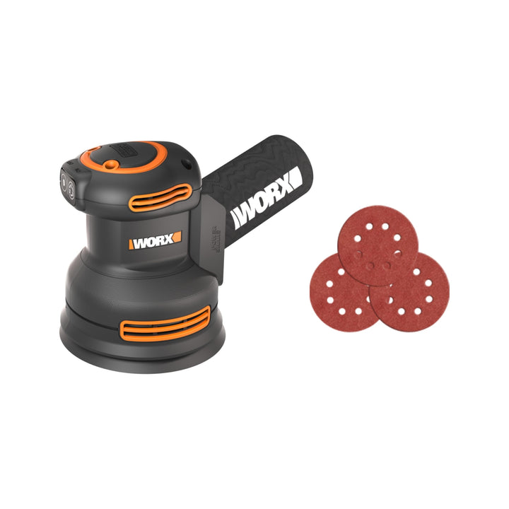 WORX NITRO WX823.9 20V 125mm Schleifscheibe Ideal für flache oder gekrümmte Oberflächen | Bürstenlos