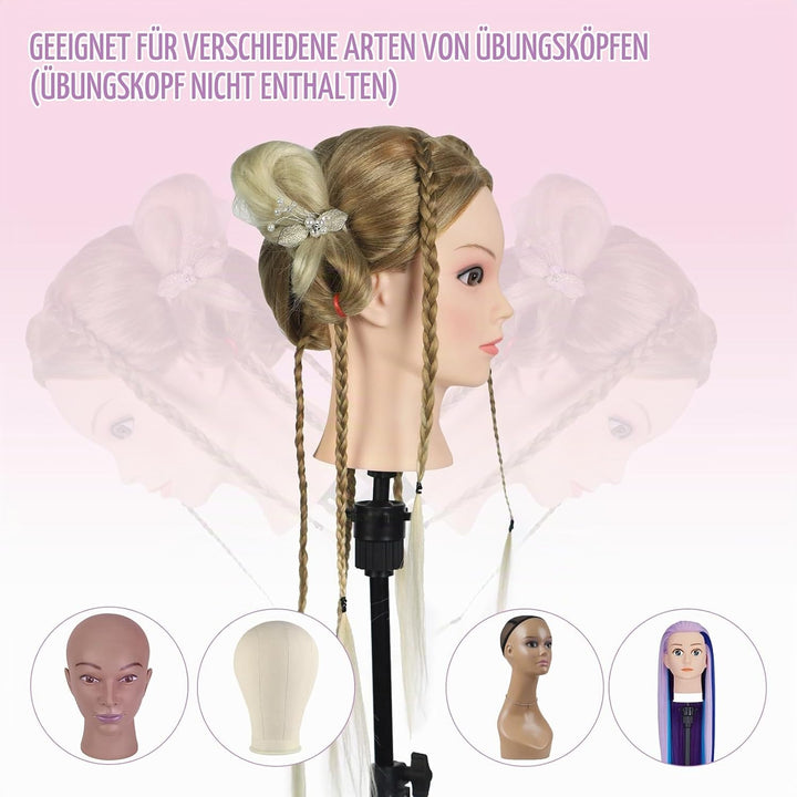 Frisierkopf mit Perückenständer Neverland Friseur Übungskopf Friseurkopf Trainingsköpfe, Frisierkopf