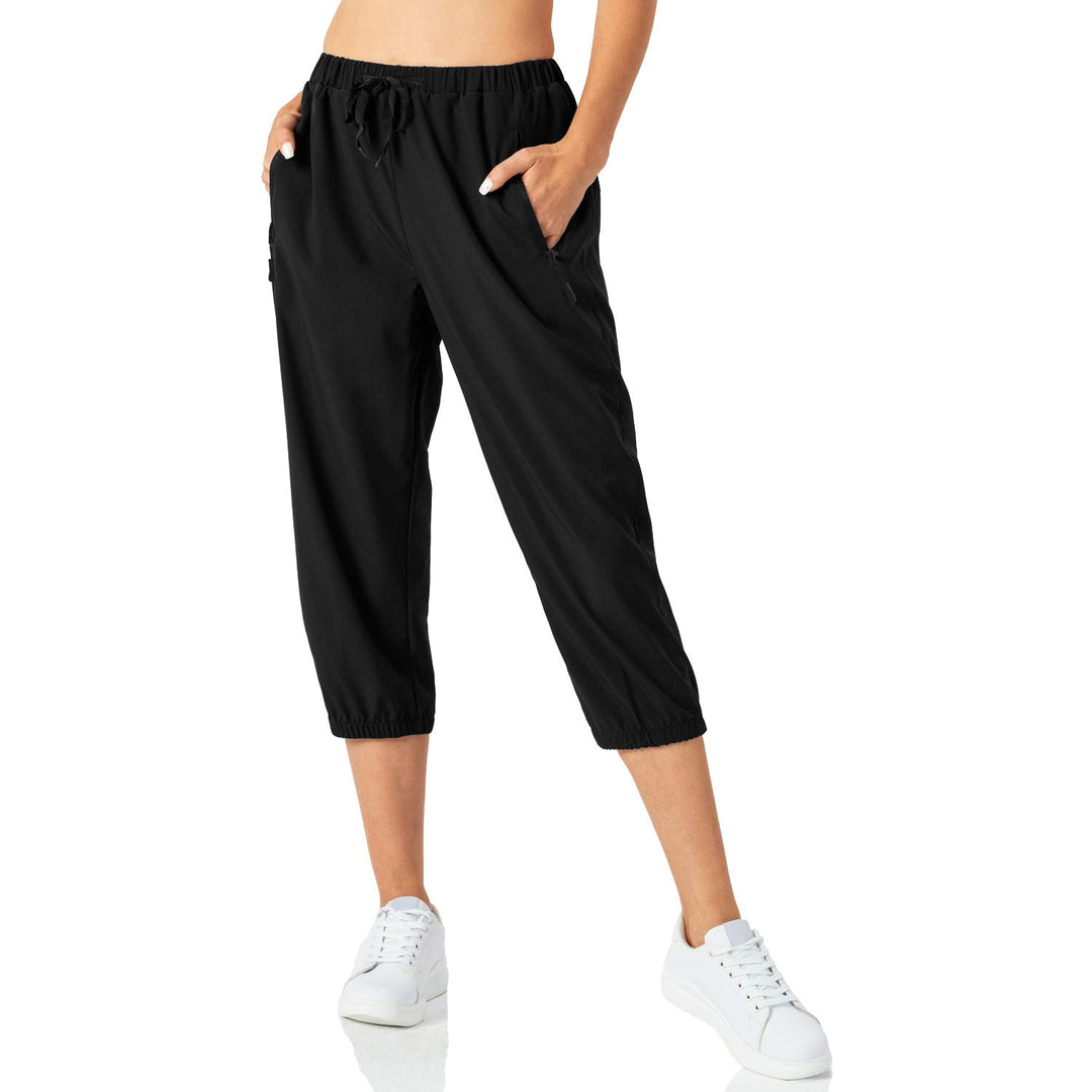 Butrends Damen Leichter Jogger Caprihose Casual Schnell trocknend Hose Workout 3/4 Workout Joggerhos