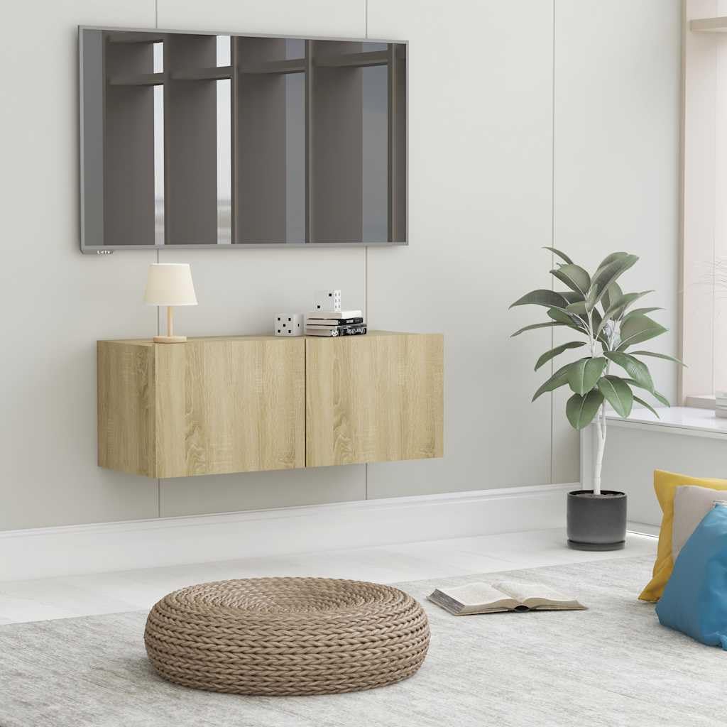 vidaXL TV Schrank mit 2 Klapptüren TV Möbel Hängeboard Lowboard Fernsehschrank Fernsehtisch Sideboar