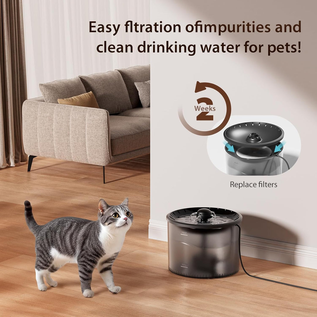 IMIPAW Katzenbrunnen Filter, Rund Filter für Katzenbrunnen Ersatzfilter für 2-3L Trinkbrunnen, Filte