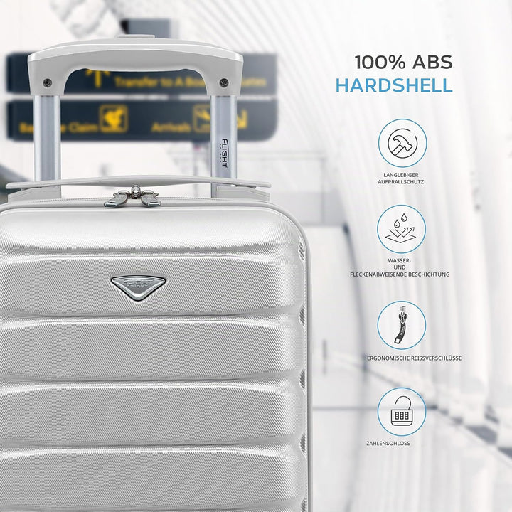 Flight Knight Leichte 4-Rad-abs-hartschalenkoffer Handgepack, Zugelassen Fur Uber 100 Fluggesellscha