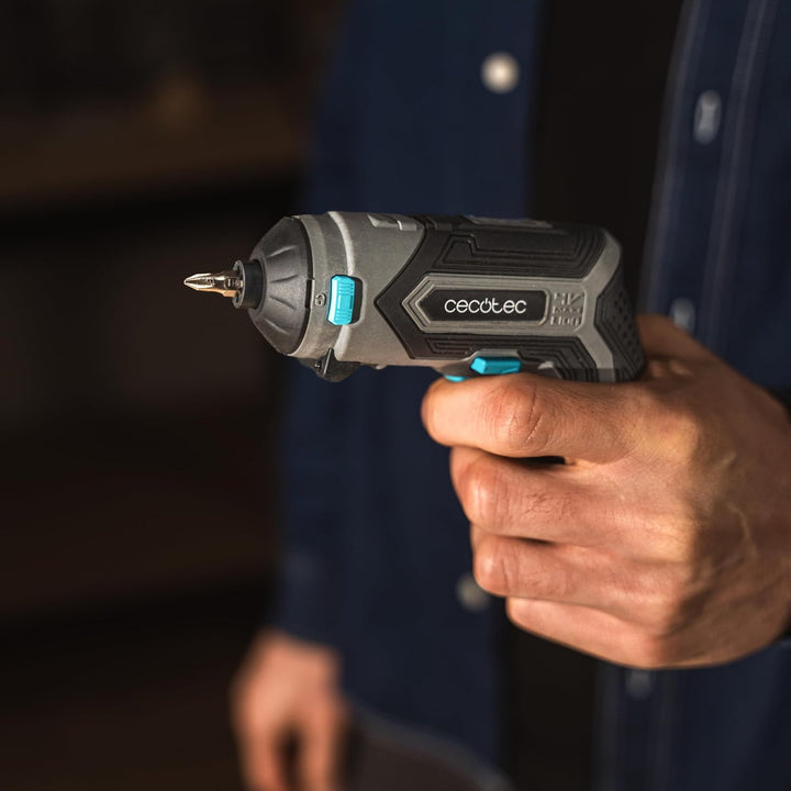 Cecotec Akku-Schraubendreher mit 90º Winkelaufsatz PowerGyro 3500 Angle Set. 4V, 1500mAh Akku, 6,35m