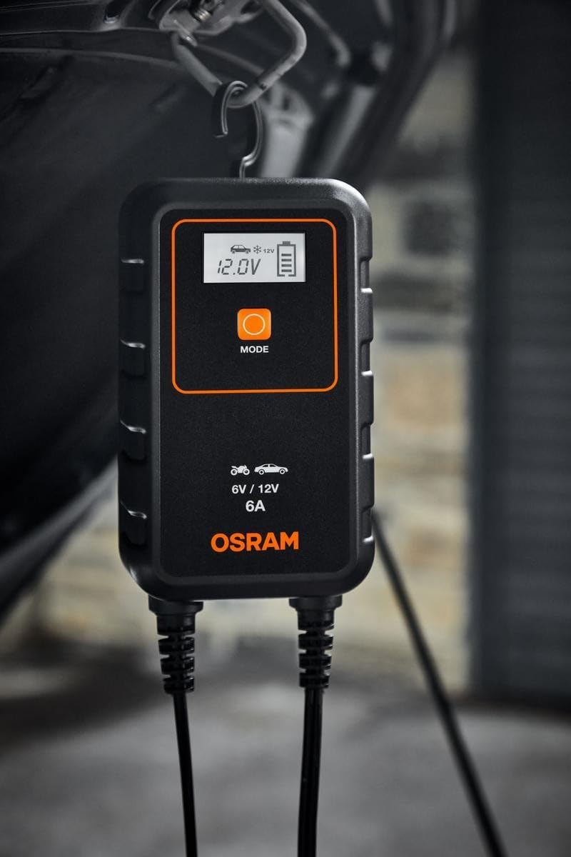 OSRAM BATTERYcharge 906, KFZ-Batteriewartungsgerät 12V, mobiles KFZ Batterieladegerät für PKW, Motor