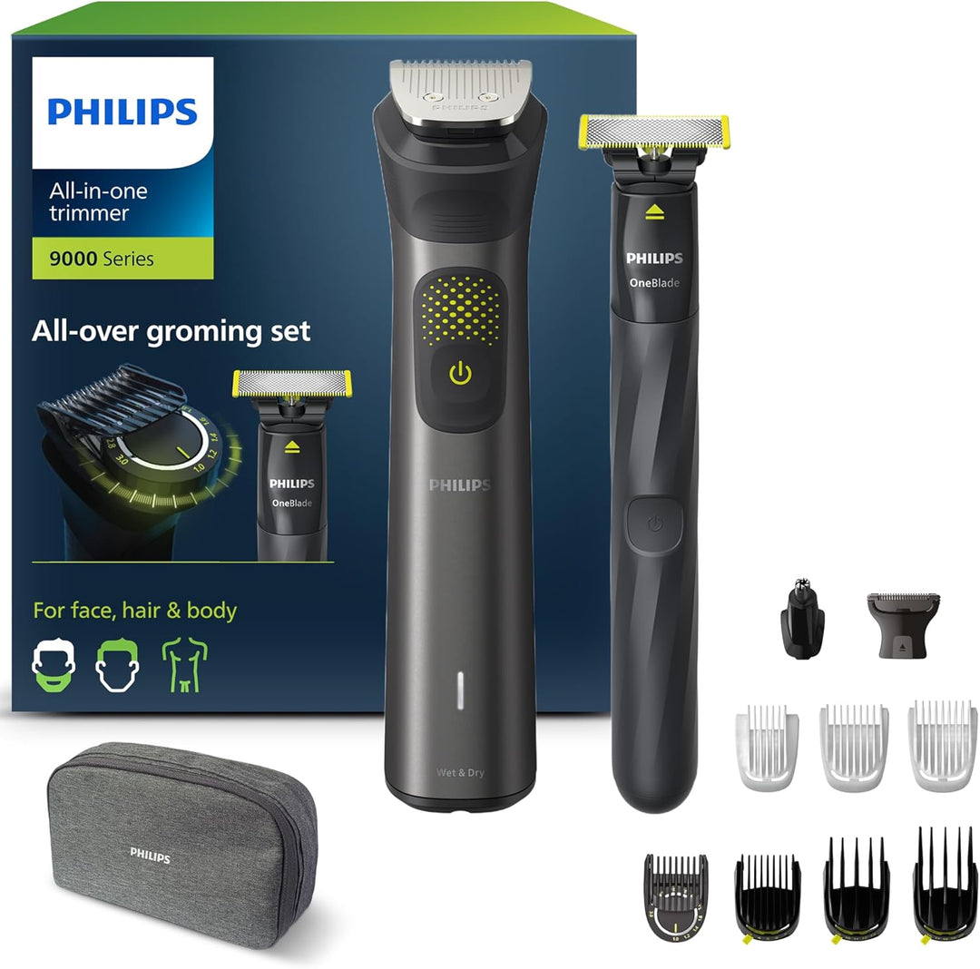 Philips Multigroom Series 9000, 13-in-One-Barttrimmer und Haarschneider inkl. OneBlade,  für Gesicht