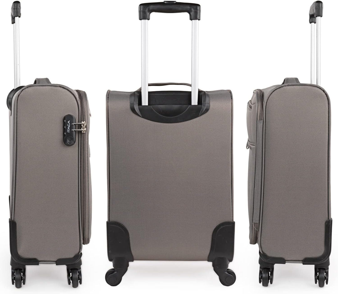 ITACA - 3er Kofferset Erweiterbar 54/67/78 cm Eva-Polyester. 4 Rollen. Steif, widerstandsfähig und l
