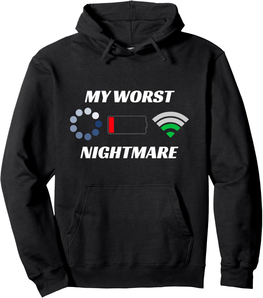 Mein schlimmster Albtraum - Wifi Low Batt Funny Gamer Pullover Hoodie