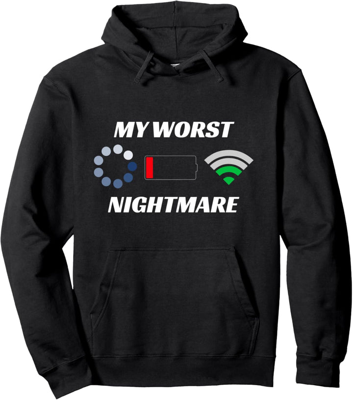 Mein schlimmster Albtraum - Wifi Low Batt Funny Gamer Pullover Hoodie