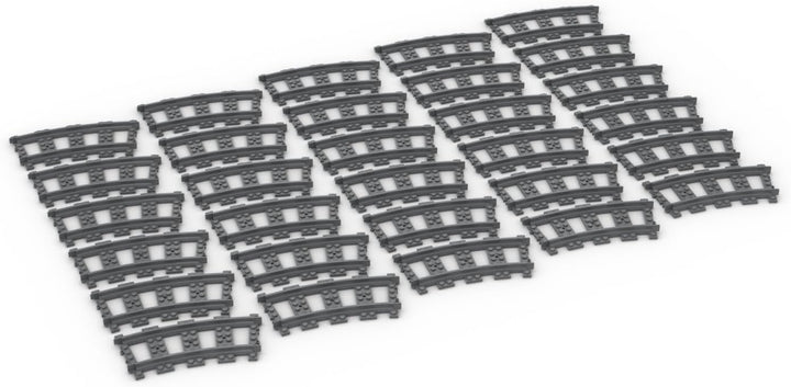 Steinchenshop City Bausteine Schienen Set Kurven Weiche Gerade kompatibel mit dem Marktführer (30 Ku