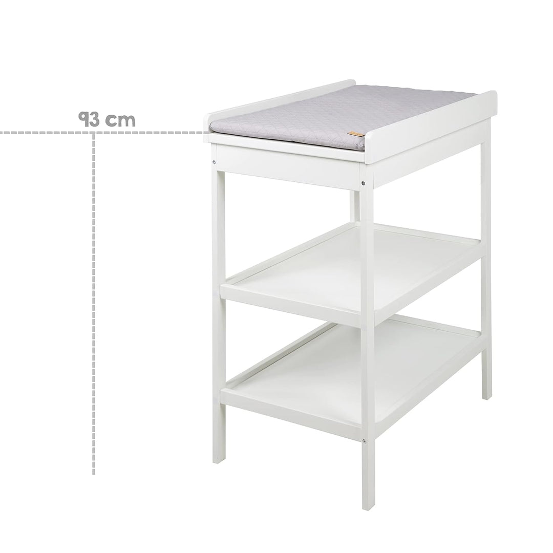 roba Wickelregal inkl. Wickelauflage roba Style grau - Platzsparender Wickeltisch - Holz weiss lacki