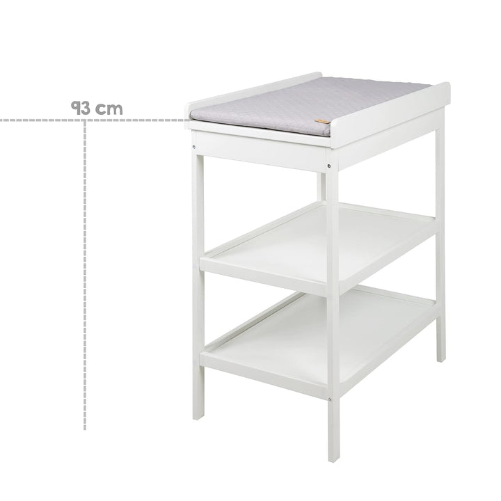 roba Wickelregal inkl. Wickelauflage roba Style grau - Platzsparender Wickeltisch - Holz weiss lacki