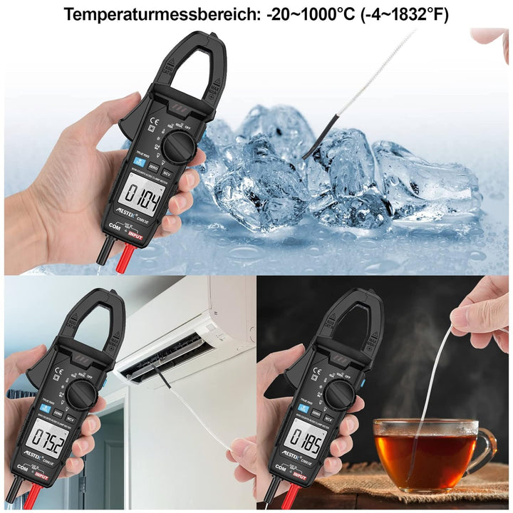 Stromzange MESTEK AC/DC Zangenmultimeter Strommessgerät Amperezange True-RMS 6000Zähler Automatische