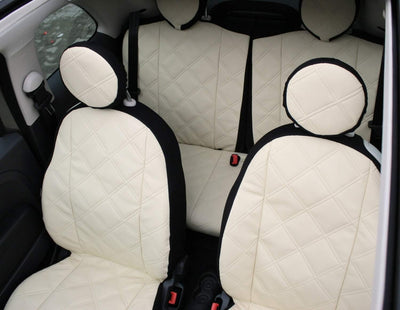 Sitzbezüge VIP Passgenau geeignet für FIAT 500 - BEIGE EIN Set, Beige