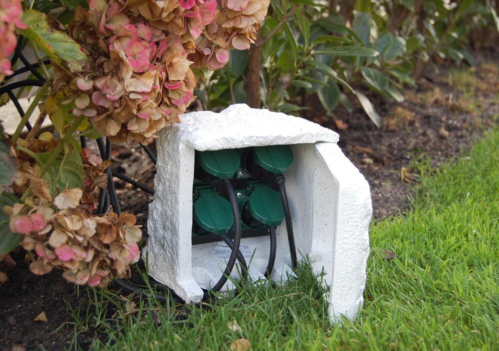 Ubbink Dekorative Gartensteckdose Steinoptik Aussensteckdose Steinsteckdose