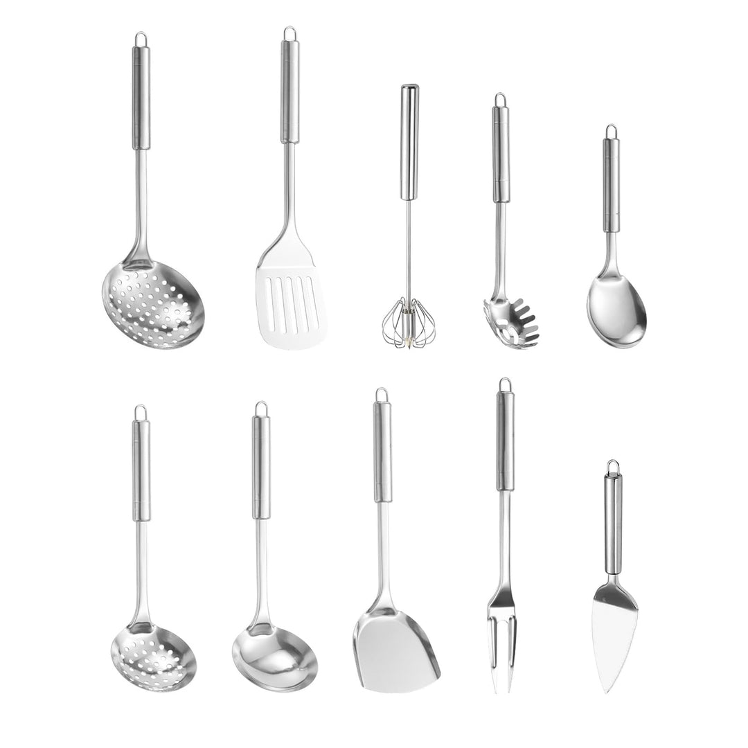 10 - Stück Set Küchenhelfer Set Edelstahl Küchen Set Antihaft Hitzebeständiger Küchenhelfer Set,Home