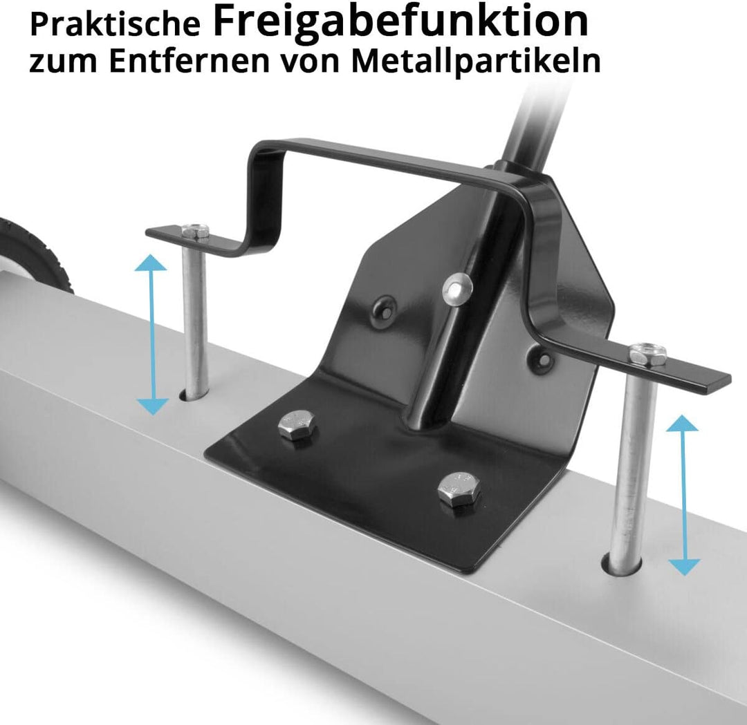 STAHLWERK Magnet-Bodenkehrer MBK-30 ST mit 762 mm Breite und 20 kg Fassungsvermögen, Magnetbesen/Spä