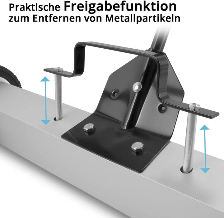 STAHLWERK Magnet-Bodenkehrer MBK-30 ST mit 762 mm Breite und 20 kg Fassungsvermögen, Magnetbesen/Spä