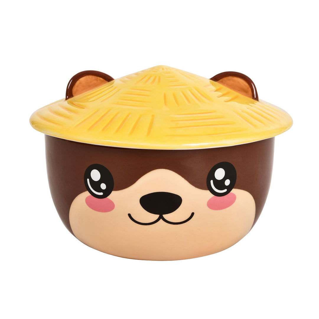 Elbenwald Otter Kawaii Schale mit Deckel für Anime Fans Ramen-Bowl Müslischale rundumbedruckt 550 ml