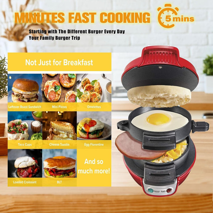 Sandwich Toaster Burger Maker, Effiziente Antihaft Heizplatten, Mit Digitalem Countdown-Timer, Spülm