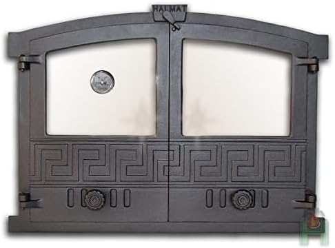 Sellon24® Backofentür Steinbackofentür Ofentür aus Gusseisen Pizzaofentür Gusseisen 600 x 430 mm H20