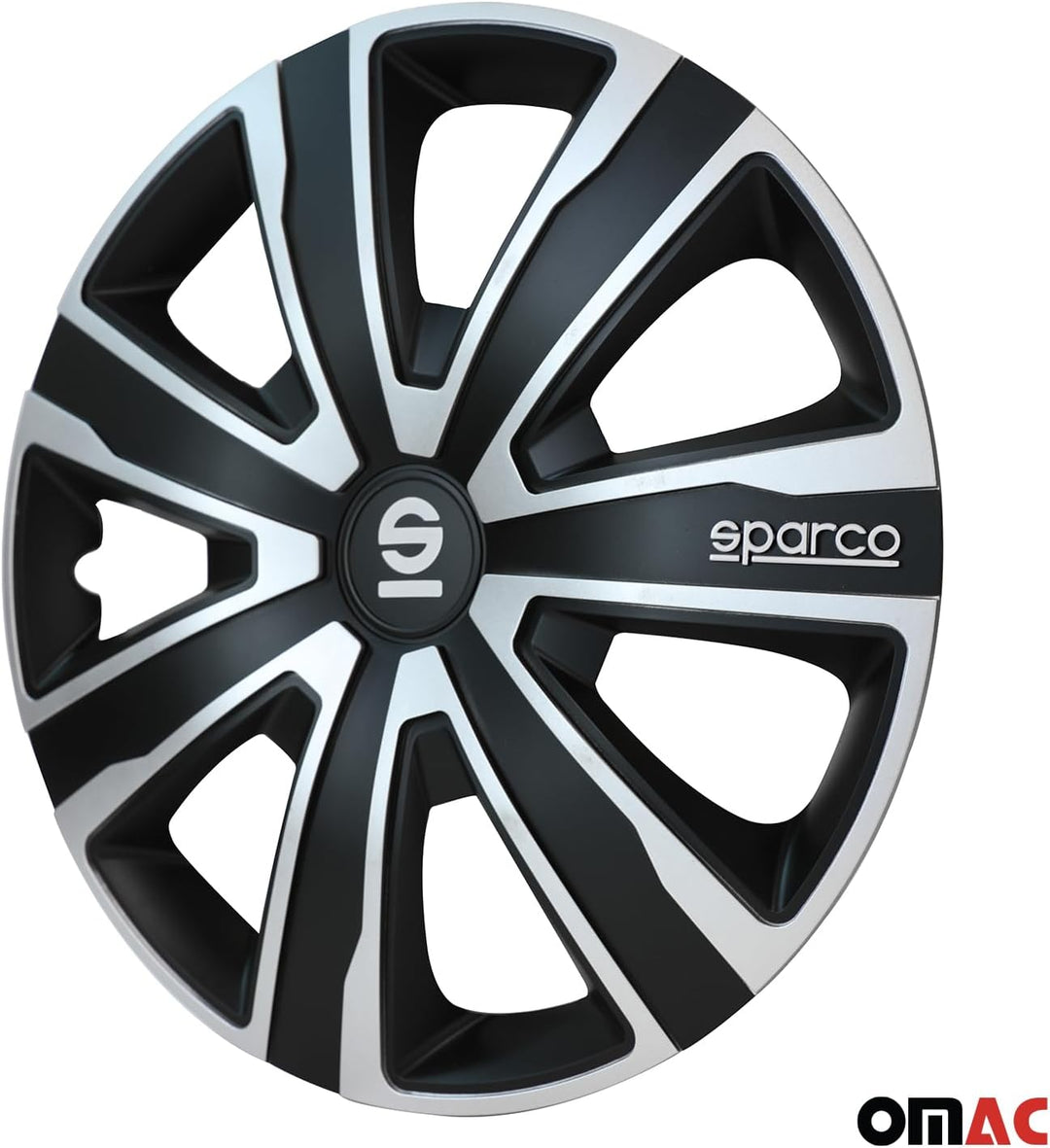 Sparco Radzierblenden Palermo - 14-Zoll - Silber/Schwarz - Satz mit 4 Stück